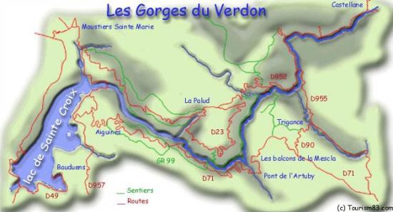 Gorges du Verdon carte